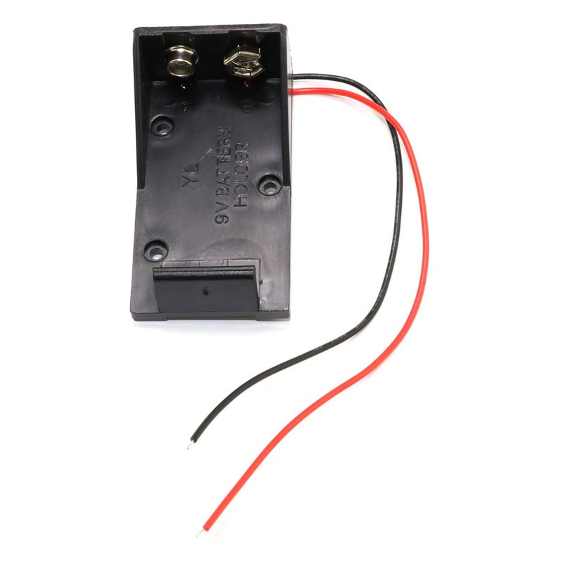 RuiLing 4pcs 9V Battery Holder Box with 2X Lead Wire Spring Clip DIY Plastic Cell Batteries Container - Image 2